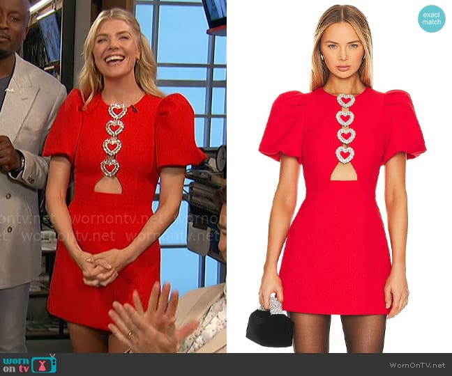 Rebecca Vallance Chiara Mini Dress worn by Amanda Kloots on The Talk