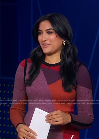 Reena's colorblock knit dress on Good Morning America