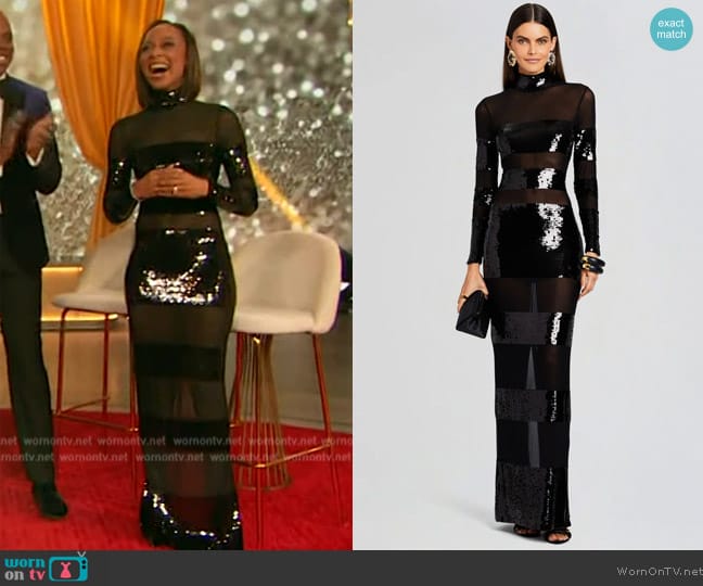 Retrofete Melina Sequin Dress worn by Nischelle Turner on The Drew Barrymore Show