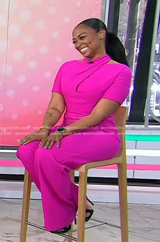 Rhea Williams’s pink twisted jumpsuit on Today