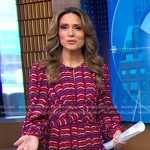 Rhiannon’s pink geometric print pleated dress on Good Morning America