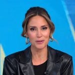 Rhiannon’s black leather blazer on Good Morning America