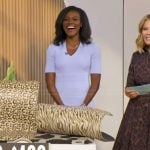 Janai’s lilac v-neck sheath dress on Good Morning America