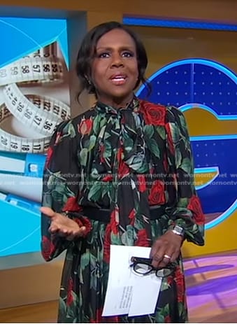 WornOnTV: Deborah's chain print tie neck blouse on Good Morning