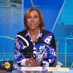 Robin's blue printed blouse on Good Morning America