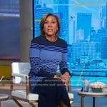 Robin’s blue striped knit dress on Good Morning America