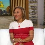 Robin’s red and white colorblock dress on Good Morning America