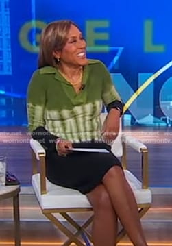 Robin’s green and black tie dye polo dress on Good Morning America