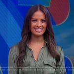 Rocsi’s green satin shirtdress on Good Morning America