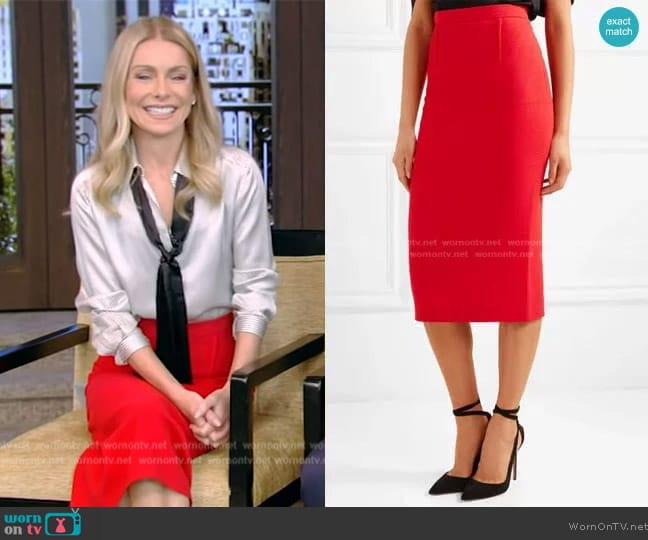 Roland Mouret  Arreton Skirt worn by Kelly Ripa on Live with Kelly and Mark