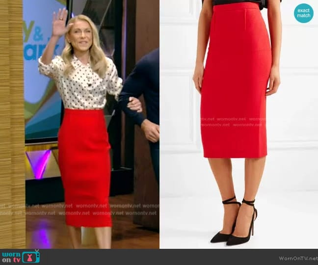 Roland Mouret Arreton Skirt worn by Kelly Ripa on Live with Kelly and Mark