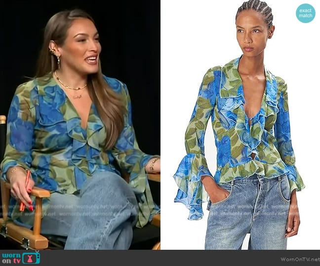 Ronny Kobo Alisha Top worn by Emily Orozco on Access Hollywood