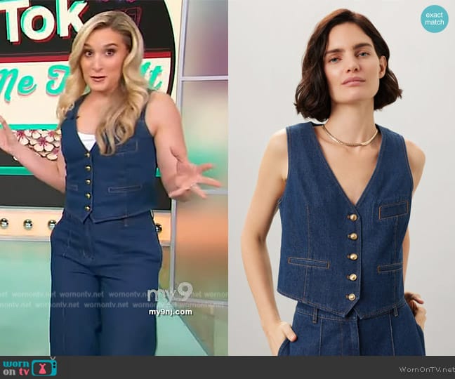 Rosetta Getty Denim Vest worn by Brittney Hope Levine on Sherri