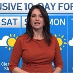 Maria’s brown ruffle side sheath dress on Today