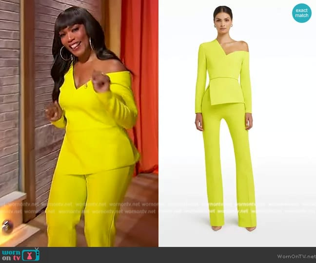 WornOnTV: Angela Bassett’s neon asymmetric top and pants on Sherri ...