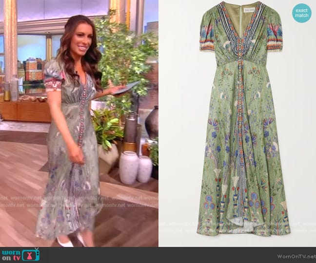 Saloni Lea Silk Puff-Sleeve Midi-Dress worn by Alyssa Farah Griffin on The View