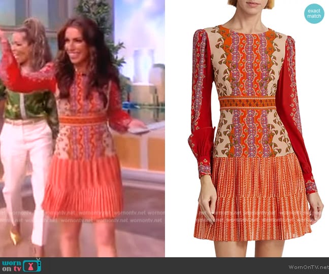 Saloni Vera Silk Floral Long-Sleeve Minidress worn by Alyssa Farah Griffin on The View