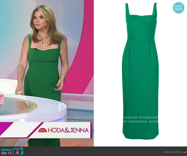 Saloni Rachel-C square-neck midi dress worn by Jenna Bush Hager on Today