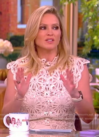 Sara’s white sequin crochet top on The View