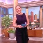 Sara’s navy tie waist jumpsuit on The View