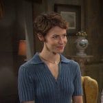 Sarah’s blue ribbed polo dress on Days of our Lives