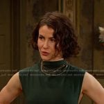 Sarah’s green cropped mock neck top on Days of our Lives
