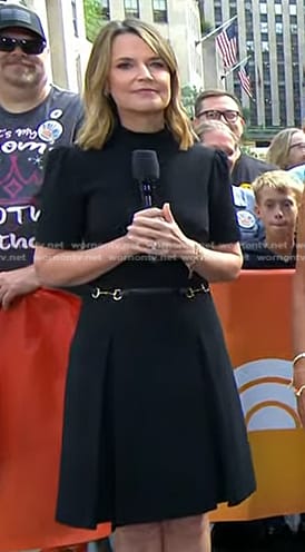 Savannah’s black belted dress on Today