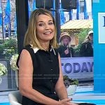 Savannah’s black sleeveless collared dress on Today