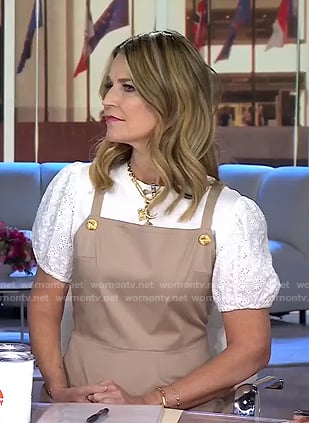 Savannah's white eyelet puff sleeve top on Today
