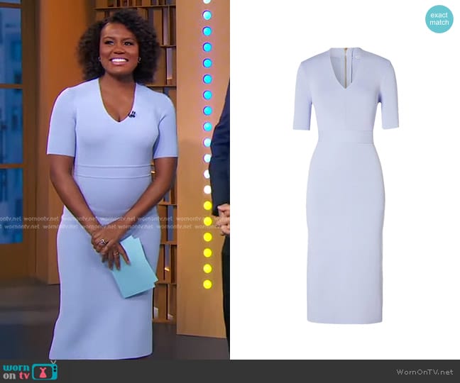 WornOnTV: Janai’s lilac v-neck sheath dress on Good Morning America ...