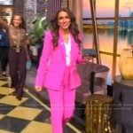 Alyssa’s pink double breasted blazer and pants on The View