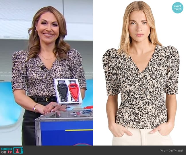 WornOnTV: Lori’s printed puff sleeve top on Good Morning America | Lori ...