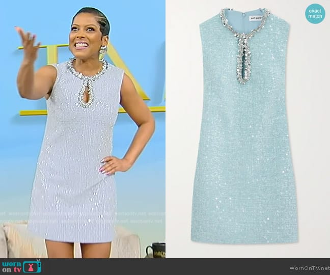 Self Portrait Sequined bouclé minidress worn by Tamron Hall on Tamron Hall Show