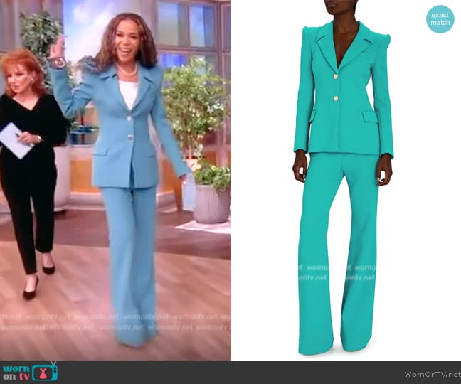 Sergio Hudson Single Breasted Two Button Blazer worn by Sunny Hostin on The View