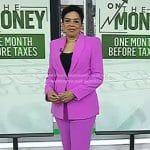 Sharon Epperson’s pink blazer and flare pants on Today