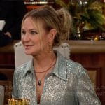 Sharon’s sparkly mint green top on The Young and the Restless