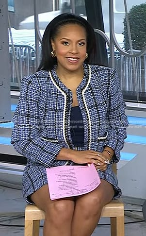 Sheinelle's blue tweed jacket and skirt on Today