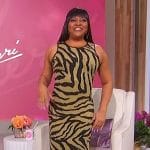 Sherri’s tiger stripe sleeveless dress on Sherri