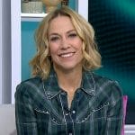 Sheryl Crow’s green plaid embellished top on Today