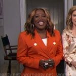 Sheryl’s orange double-breasted blazer on The Talk