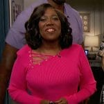 Sheryl’s pink lace-up detail sweater on The Talk