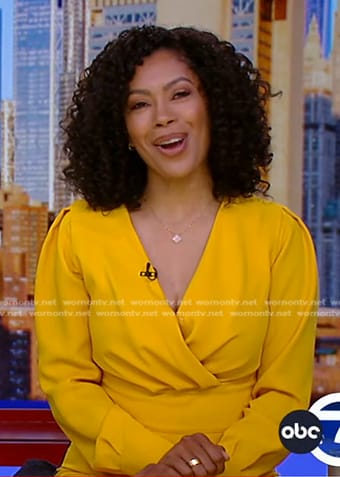 Shirleen's yellow wrap dress on Good Morning America