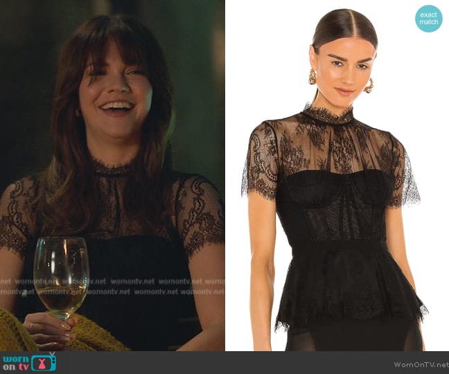 Callie’s black lace top on Good Trouble