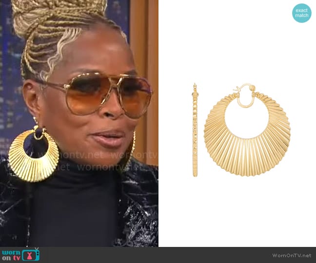 Simone I. Smith Sister Love Sun Goddess Hoops - Extra Large worn by Mary J Blige on CBS Mornings