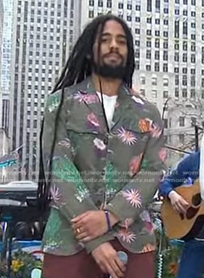 Skip Marley’s green print jacket on Today