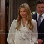 Sloan's white wrap mini dress on Days of our Lives