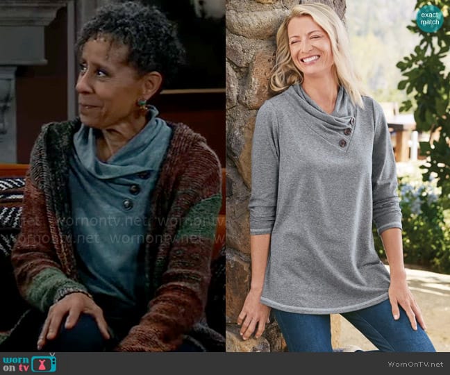 Soft Surroundings Brinley Top worn by Stella Henry (Vernee Watson) on General Hospital