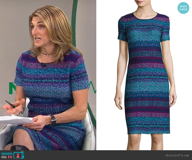 St John Collection Ellah Knit Sheath Dress worn by Jill Schlesinger on CBS Mornings