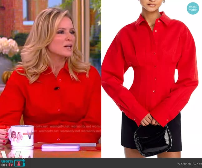 Staud Ophelia Dolman Sleeve Shirt worn by Sara Haines on The View