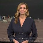 Stephanie Abrams’ navy double-breasted dress on CBS Mornings